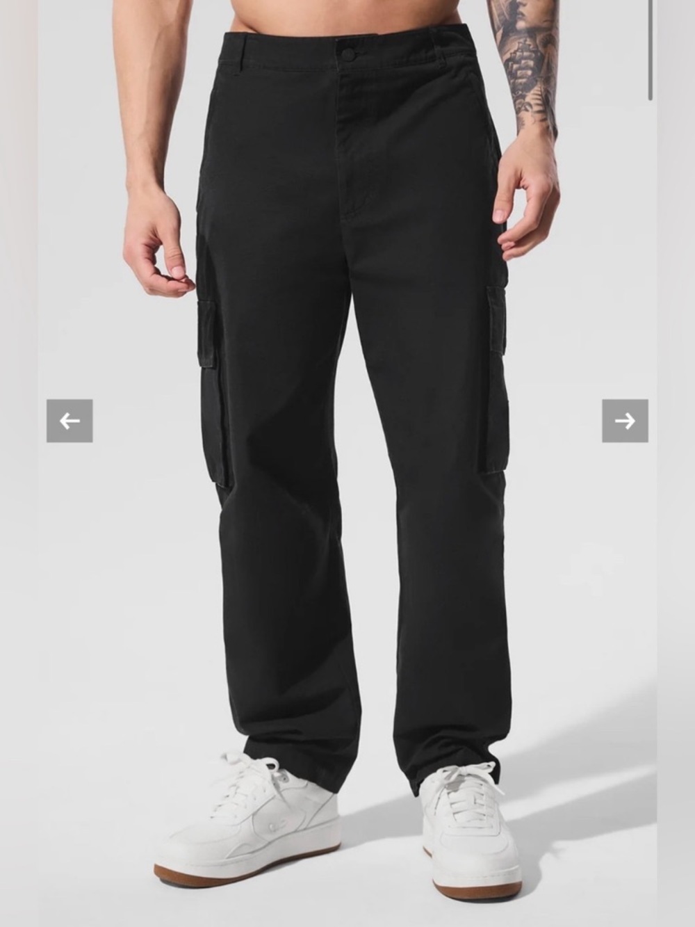 Alo Men's Black Cargo Pants Ripstop Trouser Size 28R